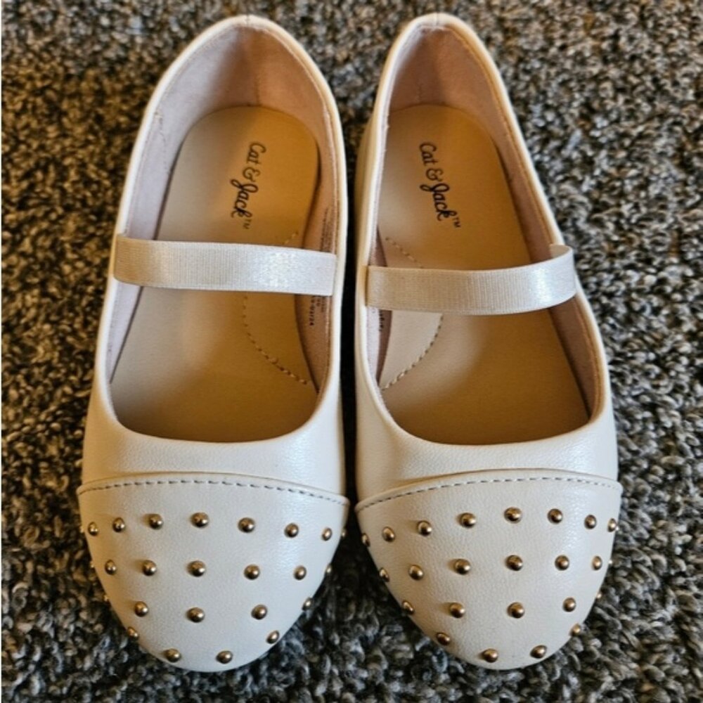 Cat & Jack Cream Studded Toddler Flats